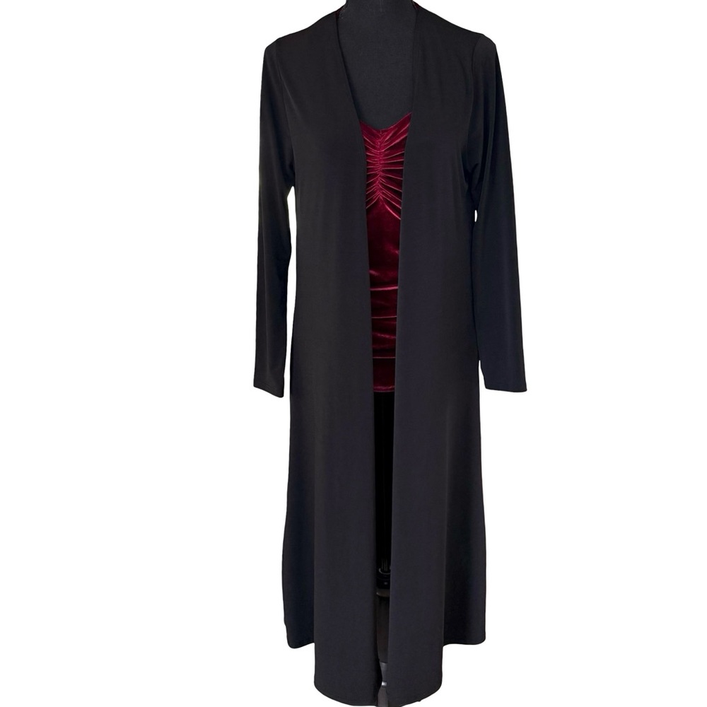 Vintage 1990s Black Long Cardigan Size M - by Madrag - Goth